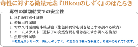 毒性に対する微量元素『Bikouのしずく』のはたらき
